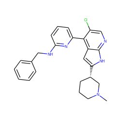 CN1CCC[C@H](c2cc3c(-c4cccc(NCc5ccccc5)n4)c(Cl)cnc3[nH]2)C1 ZINC000220184914