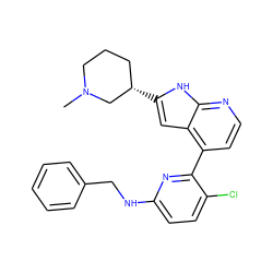 CN1CCC[C@H](c2cc3c(-c4nc(NCc5ccccc5)ccc4Cl)ccnc3[nH]2)C1 ZINC000220386508
