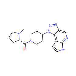 CN1CCC[C@H]1C(=O)N1CCC(n2nnc3cnc4[nH]ccc4c32)CC1 ZINC000096271455