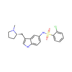 CN1CCC[C@H]1Cc1c[nH]c2ccc(NS(=O)(=O)c3ccccc3Cl)cc12 ZINC000013607556