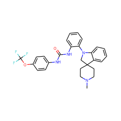 CN1CCC2(CC1)CN(c1ccccc1NC(=O)Nc1ccc(OC(F)(F)F)cc1)c1ccccc12 ZINC000103233585