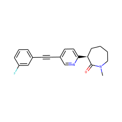 CN1CCCC[C@H](c2ccc(C#Cc3cccc(F)c3)cn2)C1=O ZINC000204404942