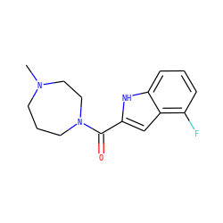 CN1CCCN(C(=O)c2cc3c(F)cccc3[nH]2)CC1 ZINC000084759587