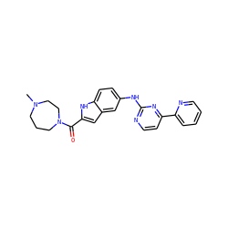 CN1CCCN(C(=O)c2cc3cc(Nc4nccc(-c5ccccn5)n4)ccc3[nH]2)CC1 ZINC000144206007