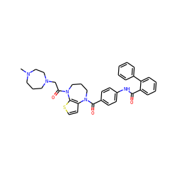 CN1CCCN(CC(=O)N2CCCN(C(=O)c3ccc(NC(=O)c4ccccc4-c4ccccc4)cc3)c3ccsc32)CC1 ZINC000028094249
