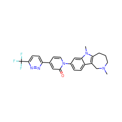 CN1CCCc2c(c3ccc(-n4ccc(-c5ccc(C(F)(F)F)nn5)cc4=O)cc3n2C)C1 ZINC000115097278