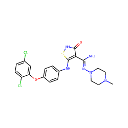 CN1CCN(/N=C(\N)c2c(Nc3ccc(Oc4cc(Cl)ccc4Cl)cc3)s[nH]c2=O)CC1 ZINC000034802649