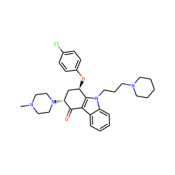CN1CCN([C@@H]2C[C@@H](Oc3ccc(Cl)cc3)c3c(c4ccccc4n3CCCN3CCCCC3)C2=O)CC1 ZINC000028571943