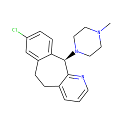 CN1CCN([C@@H]2c3ccc(Cl)cc3CCc3cccnc32)CC1 ZINC000027105150