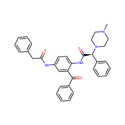 CN1CCN([C@H](C(=O)Nc2ccc(NC(=O)Cc3ccccc3)cc2C(=O)c2ccccc2)c2ccccc2)CC1 ZINC000049761880