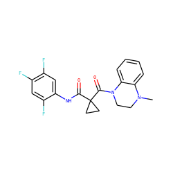 CN1CCN(C(=O)C2(C(=O)Nc3cc(F)c(F)cc3F)CC2)c2ccccc21 ZINC000299836180