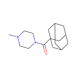 CN1CCN(C(=O)C23CC4CC(CC(C4)C2)C3)CC1 ZINC000019300183