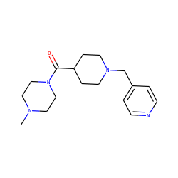 CN1CCN(C(=O)C2CCN(Cc3ccncc3)CC2)CC1 ZINC000058591171