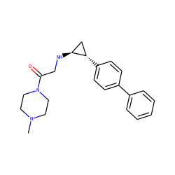 CN1CCN(C(=O)CN[C@H]2C[C@@H]2c2ccc(-c3ccccc3)cc2)CC1 ZINC000096172294