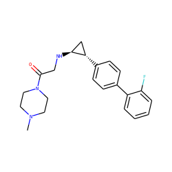 CN1CCN(C(=O)CN[C@H]2C[C@@H]2c2ccc(-c3ccccc3F)cc2)CC1 ZINC000096172304