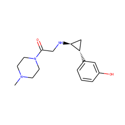 CN1CCN(C(=O)CN[C@H]2C[C@@H]2c2cccc(O)c2)CC1 ZINC000653757356