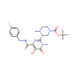 CN1CCN(C(=O)OC(C)(C)C)C[C@@H]1c1nc(C(=O)NCc2ccc(F)cc2)c(O)c(=O)n1C ZINC000014979273