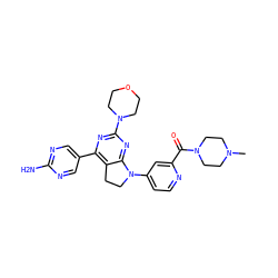 CN1CCN(C(=O)c2cc(N3CCc4c(-c5cnc(N)nc5)nc(N5CCOCC5)nc43)ccn2)CC1 ZINC000118762662