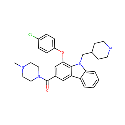 CN1CCN(C(=O)c2cc(Oc3ccc(Cl)cc3)c3c(c2)c2ccccc2n3CC2CCNCC2)CC1 ZINC000028889632