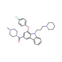 CN1CCN(C(=O)c2cc(Oc3ccc(Cl)cc3)c3c(c2)c2ccccc2n3CCCN2CCCCC2)CC1 ZINC000028889689