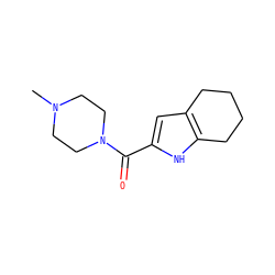CN1CCN(C(=O)c2cc3c([nH]2)CCCC3)CC1 ZINC000167994789