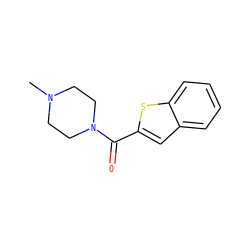 CN1CCN(C(=O)c2cc3ccccc3s2)CC1 ZINC000035683207