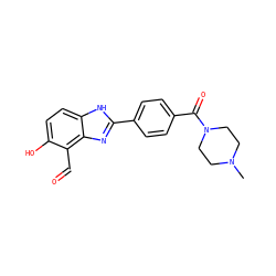 CN1CCN(C(=O)c2ccc(-c3nc4c(C=O)c(O)ccc4[nH]3)cc2)CC1 ZINC000199613569