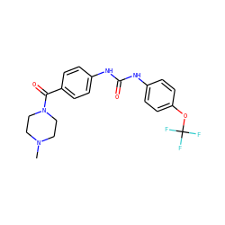 CN1CCN(C(=O)c2ccc(NC(=O)Nc3ccc(OC(F)(F)F)cc3)cc2)CC1 ZINC000049066467