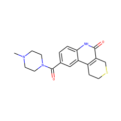 CN1CCN(C(=O)c2ccc3[nH]c(=O)c4c(c3c2)CCSC4)CC1 ZINC000103173657