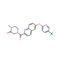 CN1CCN(C(=O)c2ccc3cc(Oc4ccc(C(F)(F)F)cn4)ccc3n2)CC1=O ZINC001772623117