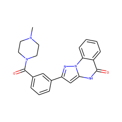 CN1CCN(C(=O)c2cccc(-c3cc4[nH]c(=O)c5ccccc5n4n3)c2)CC1 ZINC000043072410