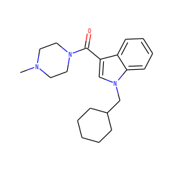 CN1CCN(C(=O)c2cn(CC3CCCCC3)c3ccccc23)CC1 ZINC000299833594