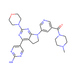 CN1CCN(C(=O)c2cncc(N3CCc4c(-c5cnc(N)nc5)nc(N5CCOCC5)nc43)c2)CC1 ZINC000118759572