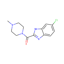 CN1CCN(C(=O)c2nc3ccc(Cl)cc3[nH]2)CC1 ZINC000028455803