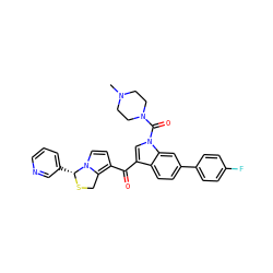 CN1CCN(C(=O)n2cc(C(=O)c3ccn4c3CS[C@@H]4c3cccnc3)c3ccc(-c4ccc(F)cc4)cc32)CC1 ZINC000026730256