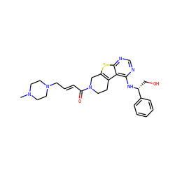 CN1CCN(C/C=C/C(=O)N2CCc3c(sc4ncnc(N[C@H](CO)c5ccccc5)c34)C2)CC1 ZINC000064513217