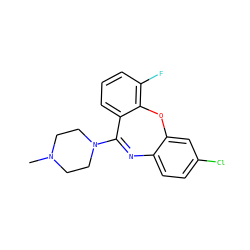CN1CCN(C2=Nc3ccc(Cl)cc3Oc3c(F)cccc32)CC1 ZINC000036473907