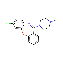 CN1CCN(C2=Nc3ccc(Cl)cc3Oc3ccccc32)CC1 ZINC000036188442