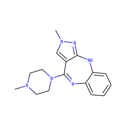 CN1CCN(C2=Nc3ccccc3Nc3nn(C)cc32)CC1 ZINC000026573925