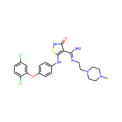 CN1CCN(CC/N=C(\N)c2c(Nc3ccc(Oc4cc(Cl)ccc4Cl)cc3)s[nH]c2=O)CC1 ZINC000034802650