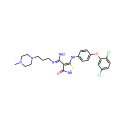 CN1CCN(CCC/N=C(\N)c2c(Nc3ccc(Oc4cc(Cl)ccc4Cl)cc3)s[nH]c2=O)CC1 ZINC000034802651