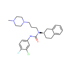 CN1CCN(CCCN(C(=O)Nc2ccc(F)c(Cl)c2)[C@@H]2CCc3ccccc3C2)CC1 ZINC000036351914