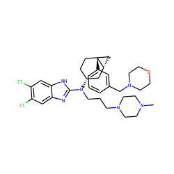 CN1CCN(CCCN(c2nc3cc(Cl)c(Cl)cc3[nH]2)[C@@H]2CC[C@]3(c4cccc(CN5CCOCC5)c4)C[C@@H]3C2)CC1 ZINC000036351797