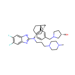 CN1CCN(CCCN(c2nc3cc(F)c(F)cc3[nH]2)[C@@H]2CC[C@]3(c4cccc(CN5CC[C@H](O)C5)c4)C[C@@H]3C2)CC1 ZINC000036351808