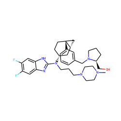 CN1CCN(CCCN(c2nc3cc(F)c(F)cc3[nH]2)[C@@H]2CC[C@]3(c4cccc(CN5CCC[C@H]5CO)c4)C[C@@H]3C2)CC1 ZINC000038149792