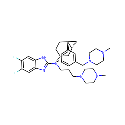 CN1CCN(CCCN(c2nc3cc(F)c(F)cc3[nH]2)[C@@H]2CC[C@]3(c4cccc(CN5CCN(C)CC5)c4)C[C@@H]3C2)CC1 ZINC000036351726