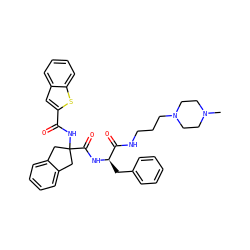 CN1CCN(CCCNC(=O)[C@@H](Cc2ccccc2)NC(=O)C2(NC(=O)c3cc4ccccc4s3)Cc3ccccc3C2)CC1 ZINC000028825241