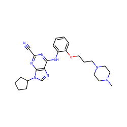 CN1CCN(CCCOc2ccccc2Nc2nc(C#N)nc3c2ncn3C2CCCC2)CC1 ZINC000022932248