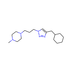 CN1CCN(CCCn2cc(CC3CCCCC3)nn2)CC1 ZINC000066104311