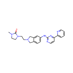 CN1CCN(CCN2Cc3ccc(Nc4nccc(-c5ccccn5)n4)cc3C2)C1=O ZINC000144257788